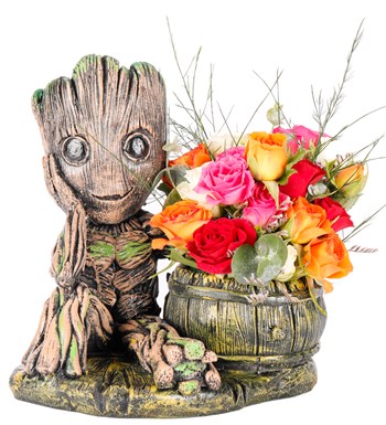 Baby Groot Serisi Mix Mini Gül Tasarım