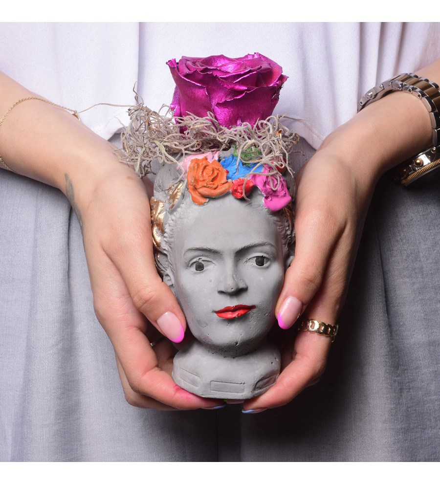 Frida Saksıda Metalik Fuşya Solmayan Gül