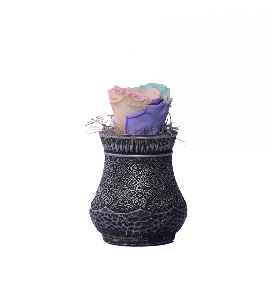 Vase in Ottoman Serisi Soft Rainbow Solmayan Gül