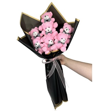 Cute Pink Teddy Bear Bouquet