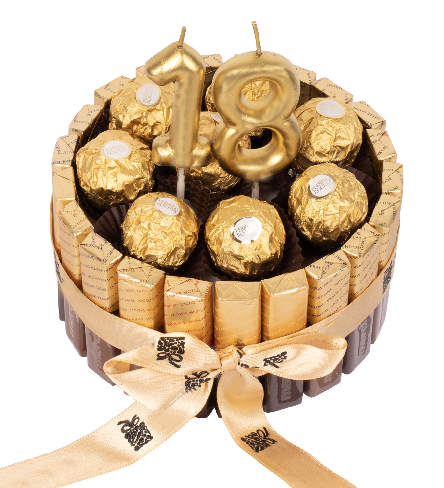 Golden Merci Serisi Rocher Çikolata Rakam Mumlu