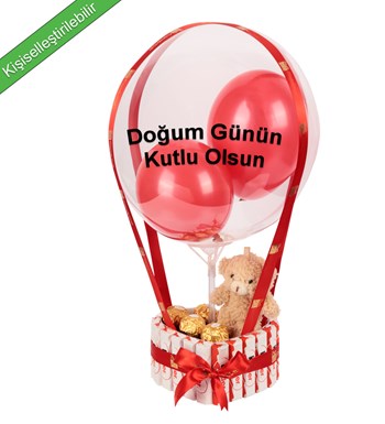 Kinder Kaplı Kalp Balonlu Peluşlu Rocher Çikolata