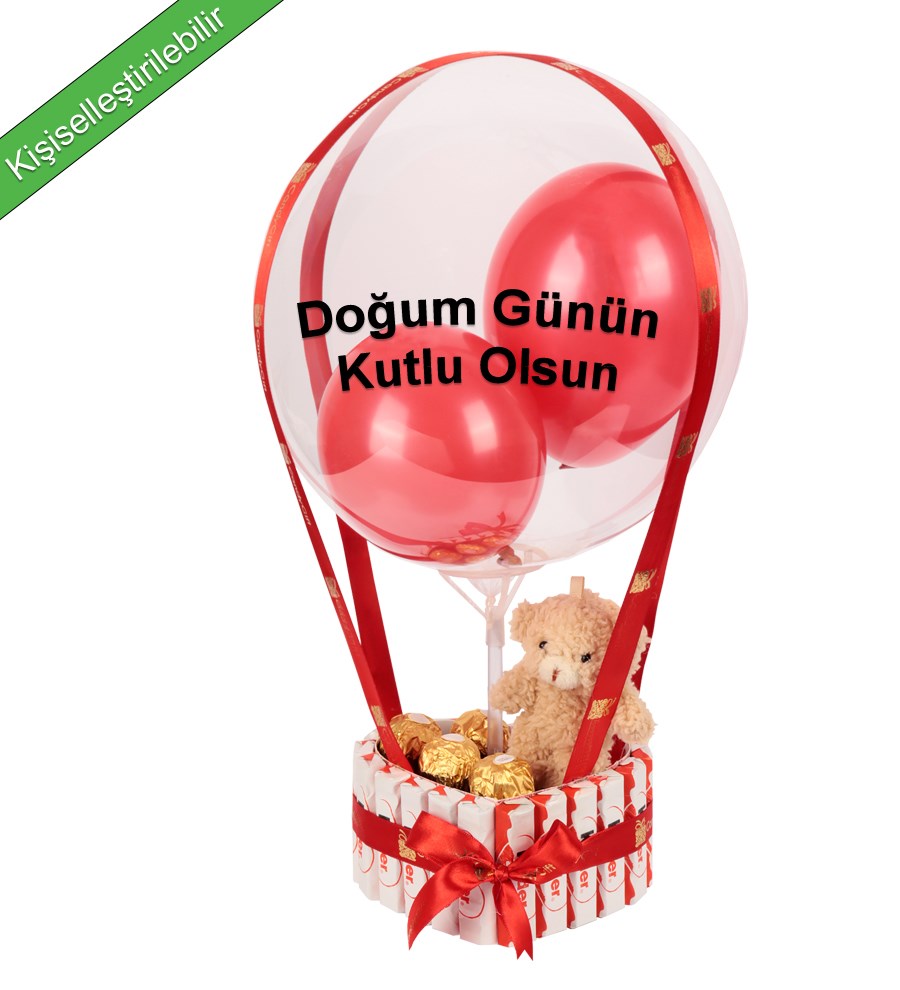 Kinder Kaplı Kalp Balonlu Peluşlu Rocher Çikolata