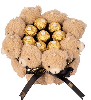 Peluş Kaplı Rocher Çikolata