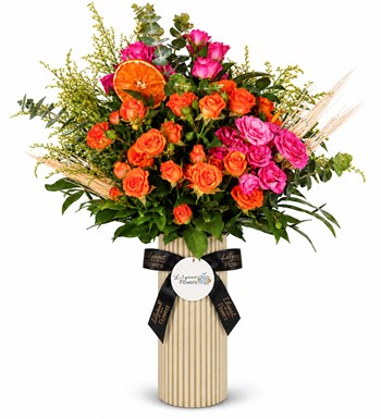 Lilyana Flowers - Turuncu ve Pembe Çardak Güller