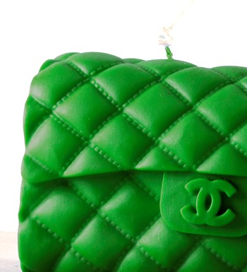 Chanel'den İlham Alan %100 Soya Wax Çanta Şeklinde Mum - Yeşil